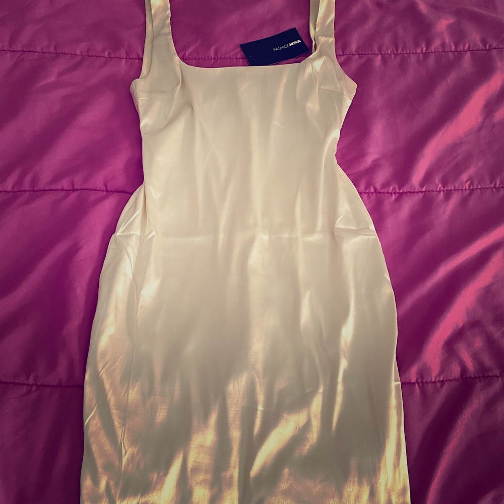 Cream Satin Mini dress